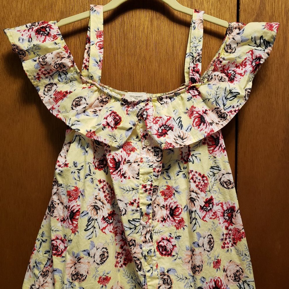 Off-Shoulder Yellow Floral Blouse